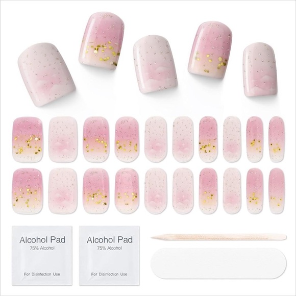 Other - Gel Nail Strips Pink Glitter Ombre Set, 20 Pcs NEW